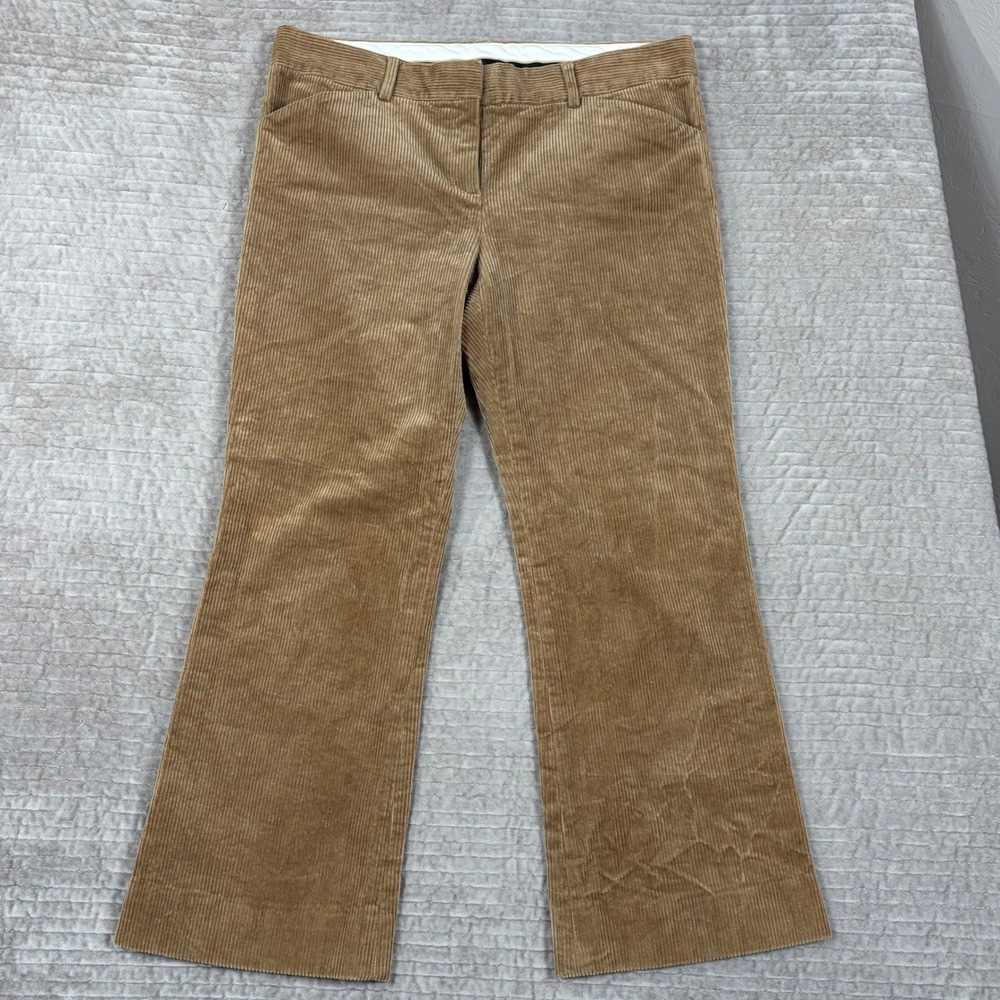 Theory Vintage Corduroy Flare Pants Tan Camel Made in USA Size 12